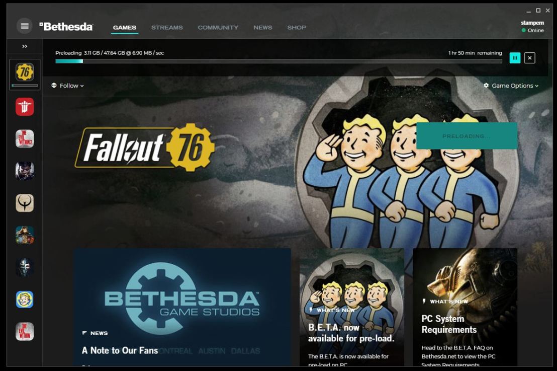 Fallout 76 Beta (PC) Installing